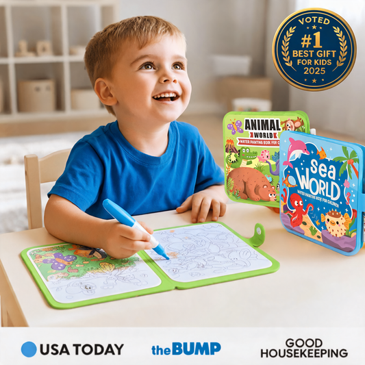 Reusable Water-Reveal Coloring Book for Toddlers